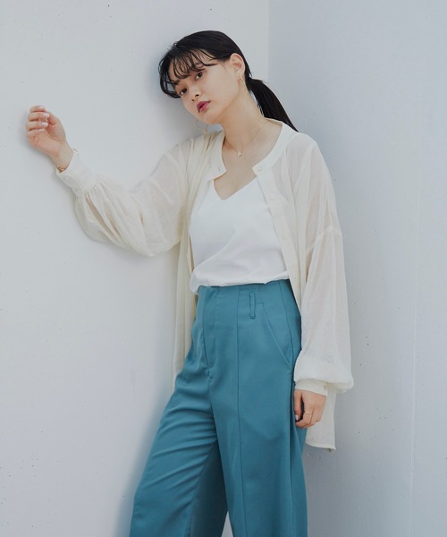 Happy John（ハッピージョン）の「ヨークシアーシャツ（シャツ/ブラウス・レディース・ブルー/ナチュラル・FREE）」の7枚目の写真