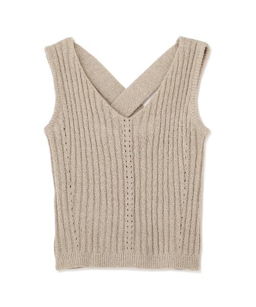 FREE'S MART（フリーズマート）の「◆ブークレバッククロスニットタンクトップ（ニット/セーター・レディース・ブラウン/ベージュ/ホワイト・FREE）」の3枚目の写真