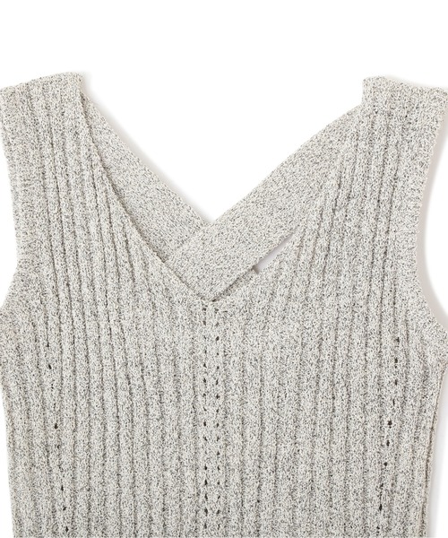 FREE'S MART（フリーズマート）の「◆ブークレバッククロスニットタンクトップ（ニット/セーター・レディース・ブラウン/ベージュ/ホワイト・FREE）」の10枚目の写真