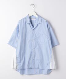 [ ブラクトメント ] BRACTMENT コンビ ルーズ オープンカラー 半袖 シャツ