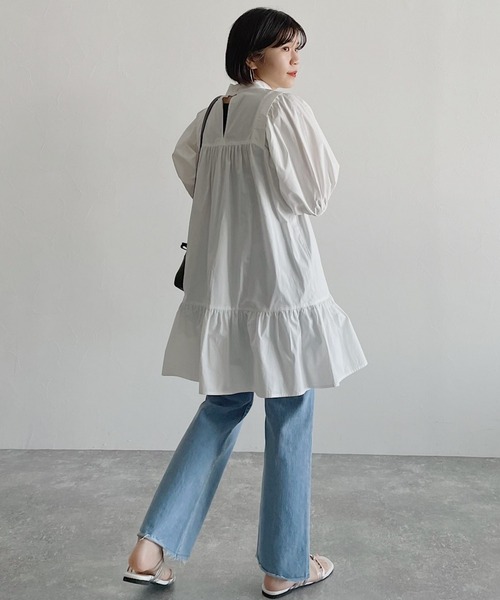 PAGEBOY（ページボーイ）の「コットンティアードミニワンピース（ワンピース・レディース・ブラック/パープル/オフホワイト・FREE）」の14枚目の写真