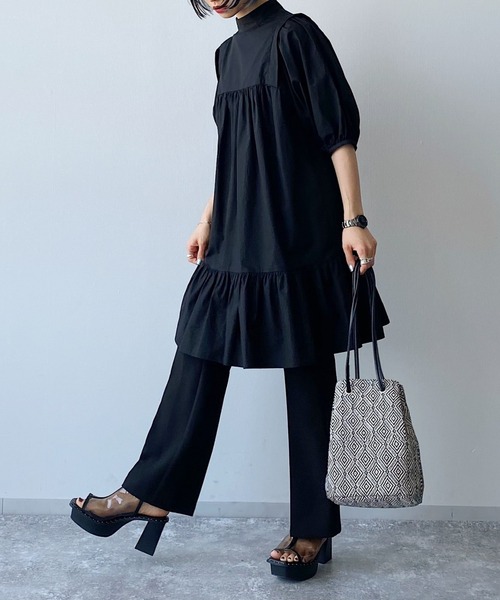 PAGEBOY（ページボーイ）の「コットンティアードミニワンピース（ワンピース・レディース・ブラック/パープル/オフホワイト・FREE）」の20枚目の写真