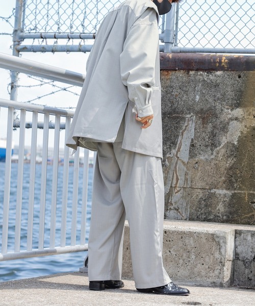 Perushu(ペルーシュ)の「【セットアップ着用可】ワイドストレートスラックス(スラックス・メンズ・グレー/モカ・MEDIUM/SMALL/LARGE)」の8枚目の写真