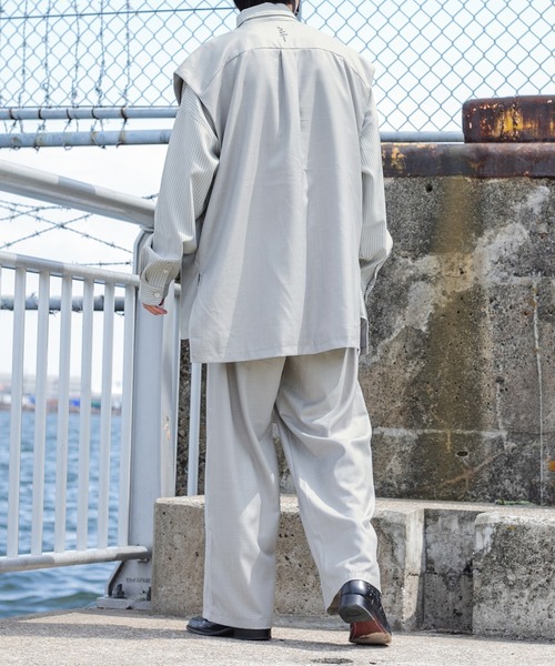 Perushu(ペルーシュ)の「【セットアップ着用可】ワイドストレートスラックス(スラックス・メンズ・グレー/モカ・MEDIUM/SMALL/LARGE)」の9枚目の写真