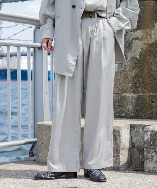 Perushu(ペルーシュ)の「【セットアップ着用可】ワイドストレートスラックス(スラックス・メンズ・グレー/モカ・MEDIUM/SMALL/LARGE)」の10枚目の写真