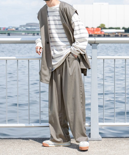 Perushu(ペルーシュ)の「【セットアップ着用可】ワイドストレートスラックス(スラックス・メンズ・グレー/モカ・MEDIUM/SMALL/LARGE)」の18枚目の写真