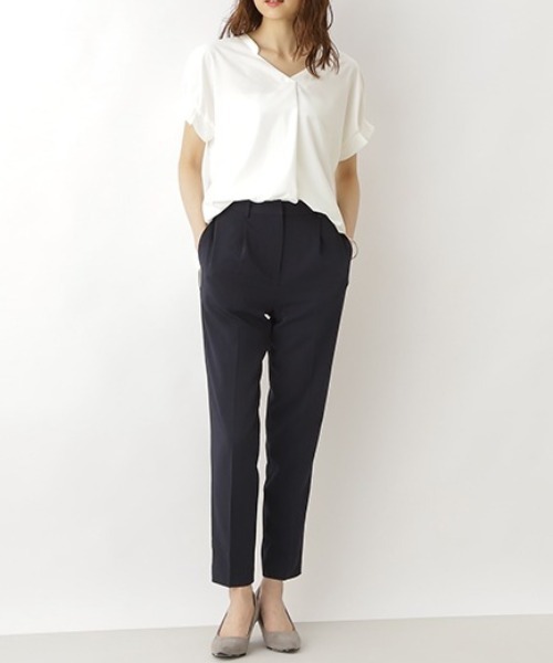 NATURAL BEAUTY BASIC（ナチュラルビューティーベーシック）の「ポリエステルツイルパンツ（その他パンツ・レディース・ネイビー/ダークベージュ/ブラック・マルチサイズ）」の4枚目の写真