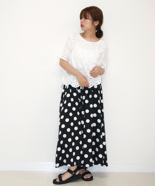 JETSET SOLO PLUS （ジェットセットソロプラス）の「【WEB別注】ドットワイドフレアパンツ（その他パンツ・レディース・ブラック・FREE）」の14枚目の写真