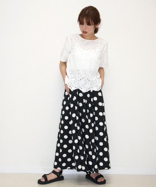 JETSET SOLO PLUS （ジェットセットソロプラス）の「【WEB別注】ドットワイドフレアパンツ（その他パンツ・レディース・ブラック・FREE）」の15枚目の写真