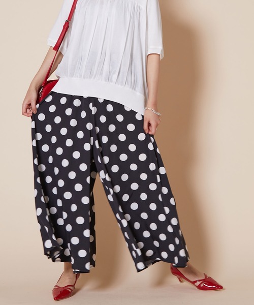 JETSET SOLO PLUS （ジェットセットソロプラス）の「【WEB別注】ドットワイドフレアパンツ（その他パンツ・レディース・ブラック・FREE）」の10枚目の写真