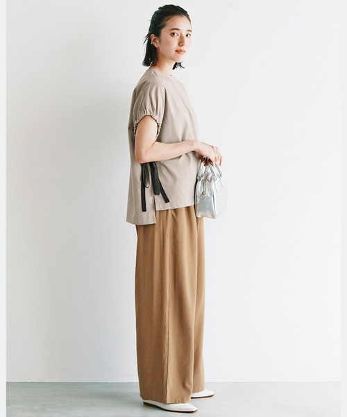 avecmoi（アヴェクモワ）の「【佐藤かなさんプロデュース】 アヴェクモワ　ドレープワイドパンツ〈ライトキャメル〉（その他パンツ・レディース・キャメル・LARGE/MEDIUM/X-LARGE/SMALL）」の5枚目の写真