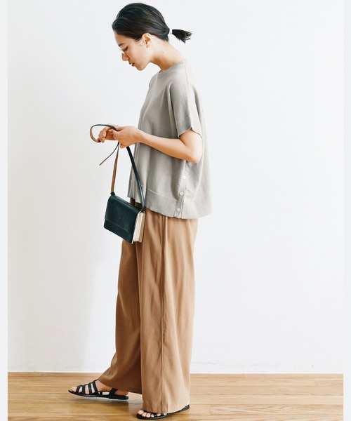 avecmoi（アヴェクモワ）の「【佐藤かなさんプロデュース】 アヴェクモワ　ドレープワイドパンツ〈ライトキャメル〉（その他パンツ・レディース・キャメル・LARGE/MEDIUM/X-LARGE/SMALL）」の6枚目の写真