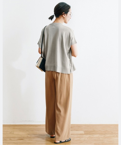 avecmoi（アヴェクモワ）の「【佐藤かなさんプロデュース】 アヴェクモワ　ドレープワイドパンツ〈ライトキャメル〉（その他パンツ・レディース・キャメル・LARGE/MEDIUM/X-LARGE/SMALL）」の7枚目の写真