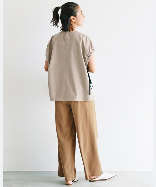 avecmoi（アヴェクモワ）の「【佐藤かなさんプロデュース】 アヴェクモワ　ドレープワイドパンツ〈ライトキャメル〉（その他パンツ・レディース・キャメル・LARGE/MEDIUM/X-LARGE/SMALL）」の8枚目の写真
