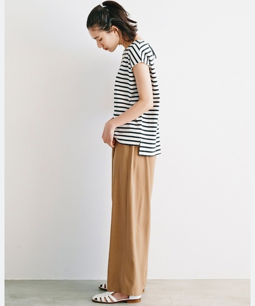 avecmoi（アヴェクモワ）の「【佐藤かなさんプロデュース】 アヴェクモワ　ドレープワイドパンツ〈ライトキャメル〉（その他パンツ・レディース・キャメル・LARGE/MEDIUM/X-LARGE/SMALL）」の13枚目の写真
