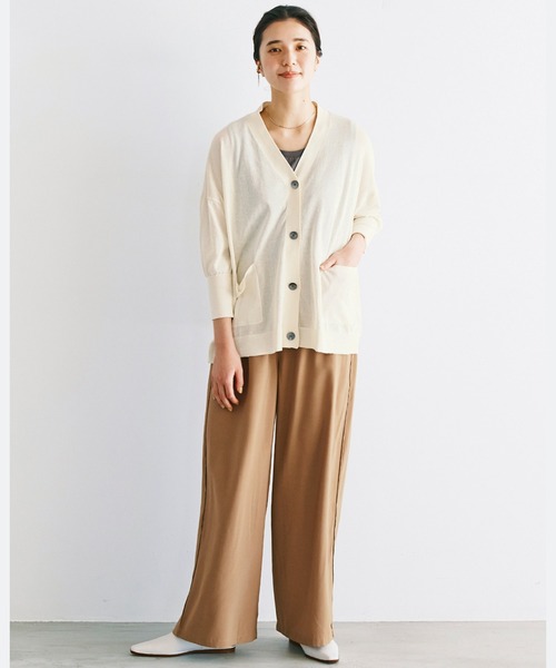 avecmoi（アヴェクモワ）の「【佐藤かなさんプロデュース】 アヴェクモワ　ドレープワイドパンツ〈ライトキャメル〉（その他パンツ・レディース・キャメル・LARGE/MEDIUM/X-LARGE/SMALL）」の16枚目の写真