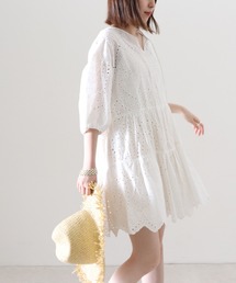 コットンレースティアードチュニック