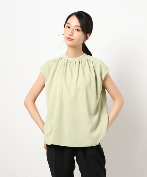 N.（N. Natural Beauty Basic）（エヌエヌナチュラルビューティーベーシック）の「前後２ＷＡＹスタンドカラーブラウス（シャツ/ブラウス・レディース・ホワイト/ネイビー/ピンク/ライトグリーン・MEDIUM）」の5枚目の写真