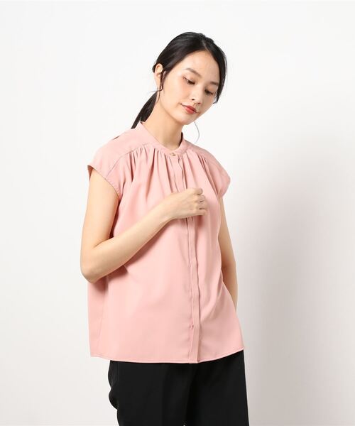 N.（N. Natural Beauty Basic）（エヌエヌナチュラルビューティーベーシック）の「前後２ＷＡＹスタンドカラーブラウス（シャツ/ブラウス・レディース・ホワイト/ネイビー/ピンク/ライトグリーン・MEDIUM）」の21枚目の写真