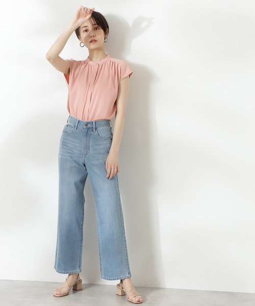 N.（N. Natural Beauty Basic）（エヌエヌナチュラルビューティーベーシック）の「前後２ＷＡＹスタンドカラーブラウス（シャツ/ブラウス・レディース・ホワイト/ネイビー/ピンク/ライトグリーン・MEDIUM）」の19枚目の写真