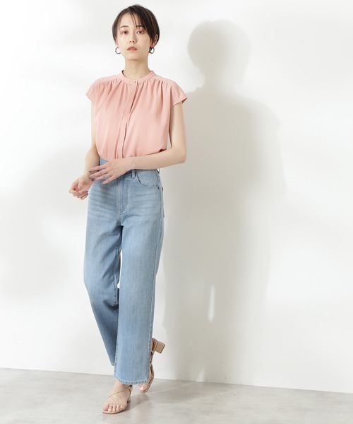 N.（N. Natural Beauty Basic）（エヌエヌナチュラルビューティーベーシック）の「前後２ＷＡＹスタンドカラーブラウス（シャツ/ブラウス・レディース・ホワイト/ネイビー/ピンク/ライトグリーン・MEDIUM）」の20枚目の写真