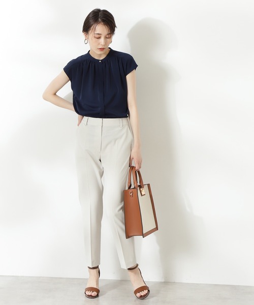 N.（N. Natural Beauty Basic）（エヌエヌナチュラルビューティーベーシック）の「前後２ＷＡＹスタンドカラーブラウス（シャツ/ブラウス・レディース・ホワイト/ネイビー/ピンク/ライトグリーン・MEDIUM）」の17枚目の写真