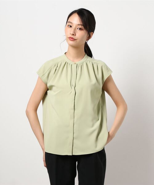 N.（N. Natural Beauty Basic）（エヌエヌナチュラルビューティーベーシック）の「前後２ＷＡＹスタンドカラーブラウス（シャツ/ブラウス・レディース・ホワイト/ネイビー/ピンク/ライトグリーン・MEDIUM）」の14枚目の写真