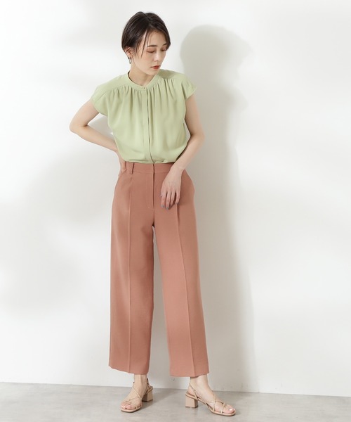 N.（N. Natural Beauty Basic）（エヌエヌナチュラルビューティーベーシック）の「前後２ＷＡＹスタンドカラーブラウス（シャツ/ブラウス・レディース・ホワイト/ネイビー/ピンク/ライトグリーン・MEDIUM）」の12枚目の写真