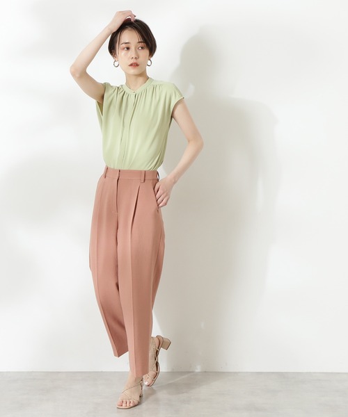 N.（N. Natural Beauty Basic）（エヌエヌナチュラルビューティーベーシック）の「前後２ＷＡＹスタンドカラーブラウス（シャツ/ブラウス・レディース・ホワイト/ネイビー/ピンク/ライトグリーン・MEDIUM）」の13枚目の写真