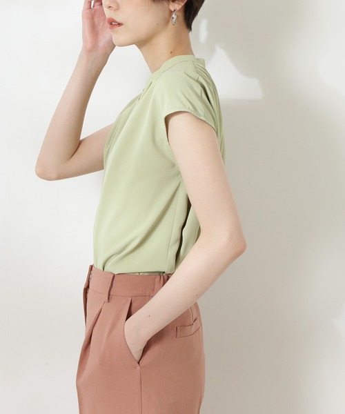 N.（N. Natural Beauty Basic）（エヌエヌナチュラルビューティーベーシック）の「前後２ＷＡＹスタンドカラーブラウス（シャツ/ブラウス・レディース・ホワイト/ネイビー/ピンク/ライトグリーン・MEDIUM）」の22枚目の写真