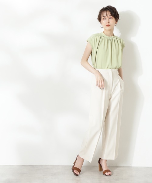 N.（N. Natural Beauty Basic）（エヌエヌナチュラルビューティーベーシック）の「前後２ＷＡＹスタンドカラーブラウス（シャツ/ブラウス・レディース・ホワイト/ネイビー/ピンク/ライトグリーン・MEDIUM）」の11枚目の写真