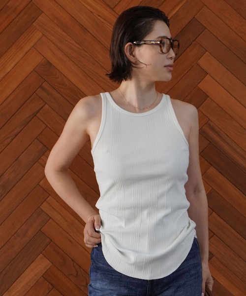 ETRE TOKYO ホワイト スリムフィット タンクトップ ETRE TOKYO