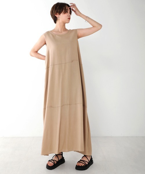 Bou Jeloud（ブージュルード）の「切り替えテントワンピース（ワンピース・レディース・ブラック/ベージュ/ブルー・38/TL）」の4枚目の写真