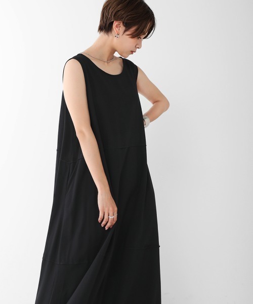 Bou Jeloud（ブージュルード）の「切り替えテントワンピース（ワンピース・レディース・ブラック/ベージュ/ブルー・38/TL）」の8枚目の写真