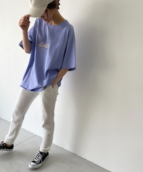 CANAL JEAN(キャナルジーン)の「via j(ヴィアジェイ) "Eighty Four"半袖Tシャツ(Tシャツ/カットソー・レディース・ベージュ/グリーン/ラベンダー・ONE SIZE)」の11枚目の写真