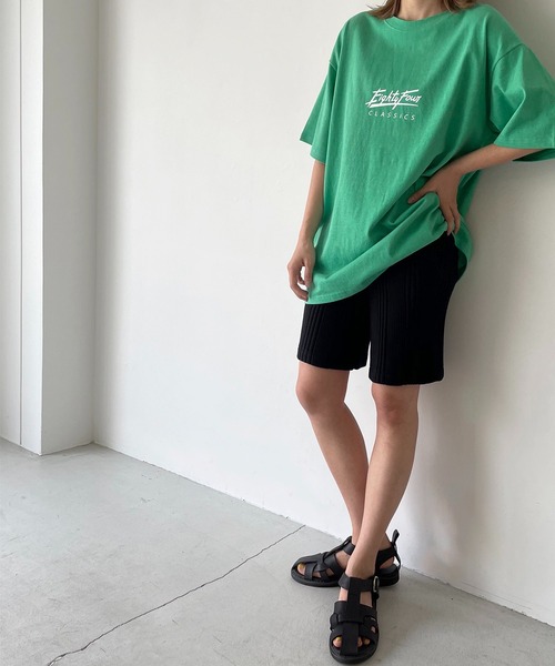 CANAL JEAN(キャナルジーン)の「via j(ヴィアジェイ) "Eighty Four"半袖Tシャツ(Tシャツ/カットソー・レディース・ベージュ/グリーン/ラベンダー・ONE SIZE)」の7枚目の写真