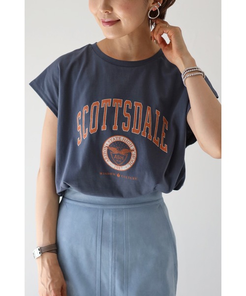 Bonjour Sagan（ボンジュールサガン）の「カレッジフレンチスリーブプルオーバー（Tシャツ/カットソー・レディース・ネイビー/アイボリー/ブラック/ベージュ・FREE）」の20枚目の写真