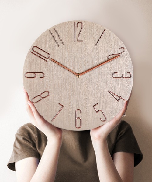 FL import collection（エフエルインポートコレクション）の「【壁掛け】軽量ウッドライククロックミニ（掛け時計・レディース・ホワイト/モカ/ブルーグレー/ブラック・FREE）」の4枚目の写真