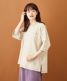 CUBE SUGAR（キューブシュガー）の「スラブ天竺 切替 配色ステッチ ビッグTシャツ（Tシャツ/カットソー）」