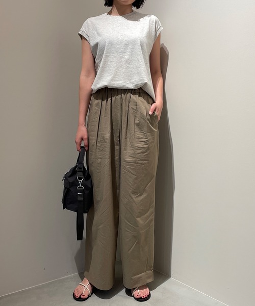 Fantastic Days(ファンタスティックデイズ)の「◇【FANTASTICDAYS】タイプライターワイドパンツ WOMEN(その他パンツ・レディース・ベージュ/ブラック・38/36)」の2枚目の写真