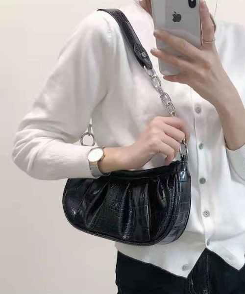yuue' ( wear )（ユーイ）の「チェーンレザーショルダーバッグ（ショルダーバッグ・レディース・ホワイト/ブラック・FREE）」の10枚目の写真