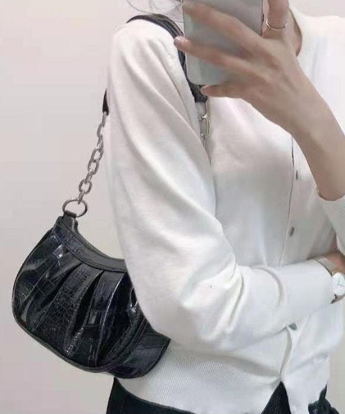 yuue' ( wear )（ユーイ）の「チェーンレザーショルダーバッグ（ショルダーバッグ・レディース・ホワイト/ブラック・FREE）」の12枚目の写真