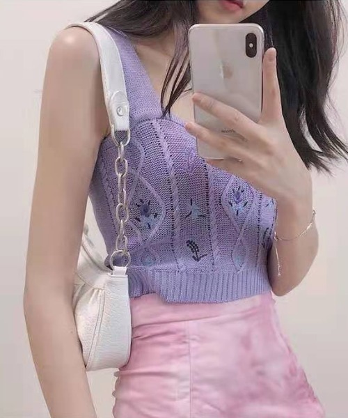 yuue' ( wear )（ユーイ）の「チェーンレザーショルダーバッグ（ショルダーバッグ・レディース・ホワイト/ブラック・FREE）」の6枚目の写真