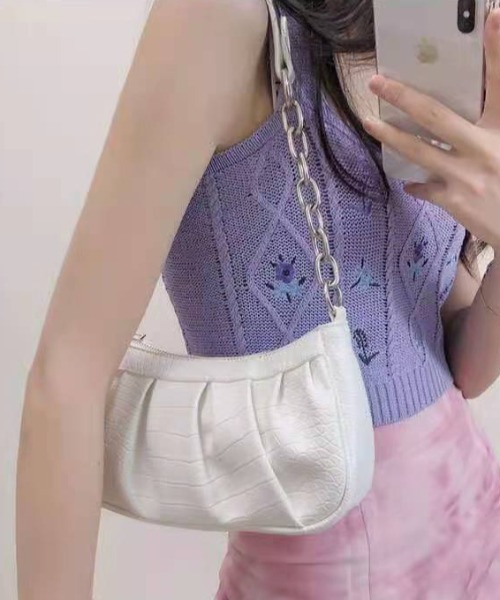 yuue' ( wear )（ユーイ）の「チェーンレザーショルダーバッグ（ショルダーバッグ・レディース・ホワイト/ブラック・FREE）」の3枚目の写真