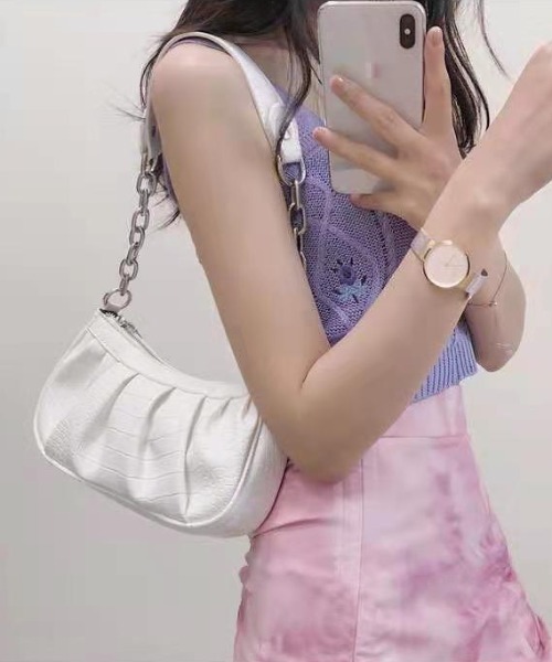 yuue' ( wear )（ユーイ）の「チェーンレザーショルダーバッグ（ショルダーバッグ・レディース・ホワイト/ブラック・FREE）」の9枚目の写真