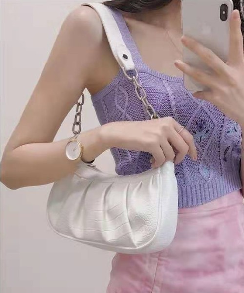 yuue' ( wear )（ユーイ）の「チェーンレザーショルダーバッグ（ショルダーバッグ・レディース・ホワイト/ブラック・FREE）」の11枚目の写真