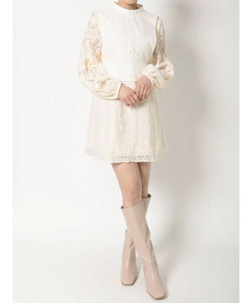 MERCURYDUO(マーキュリーデュオ)の「ボリュームスリーブレースコンビチュニック(シャツ/ブラウス・レディース・ブラウン/オフホワイト/ベージュ・FREE)」の22枚目の写真