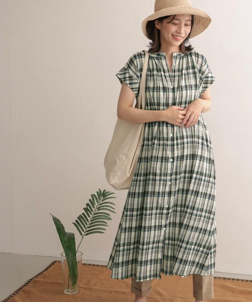 URBAN RESEARCH DOORS（アーバンリサーチドアーズ）の「ランダムピッチチェック2WAYワンピース（ワンピース・レディース・ブラック/ブラウン・ONE）」の2枚目の写真