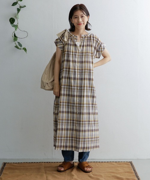 URBAN RESEARCH DOORS（アーバンリサーチドアーズ）の「ランダムピッチチェック2WAYワンピース（ワンピース・レディース・ブラック/ブラウン・ONE）」の16枚目の写真