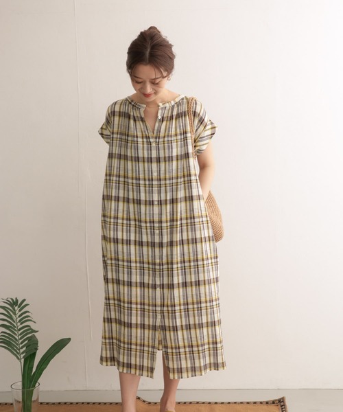 URBAN RESEARCH DOORS（アーバンリサーチドアーズ）の「ランダムピッチチェック2WAYワンピース（ワンピース・レディース・ブラック/ブラウン・ONE）」の21枚目の写真